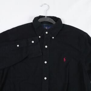 Ralph Lauren Shirt Mens Large Black Classic Fit Button Down Long Sleeve Casual